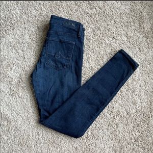 AG The Farrah Skinny Dark Wash Ankle Jeans